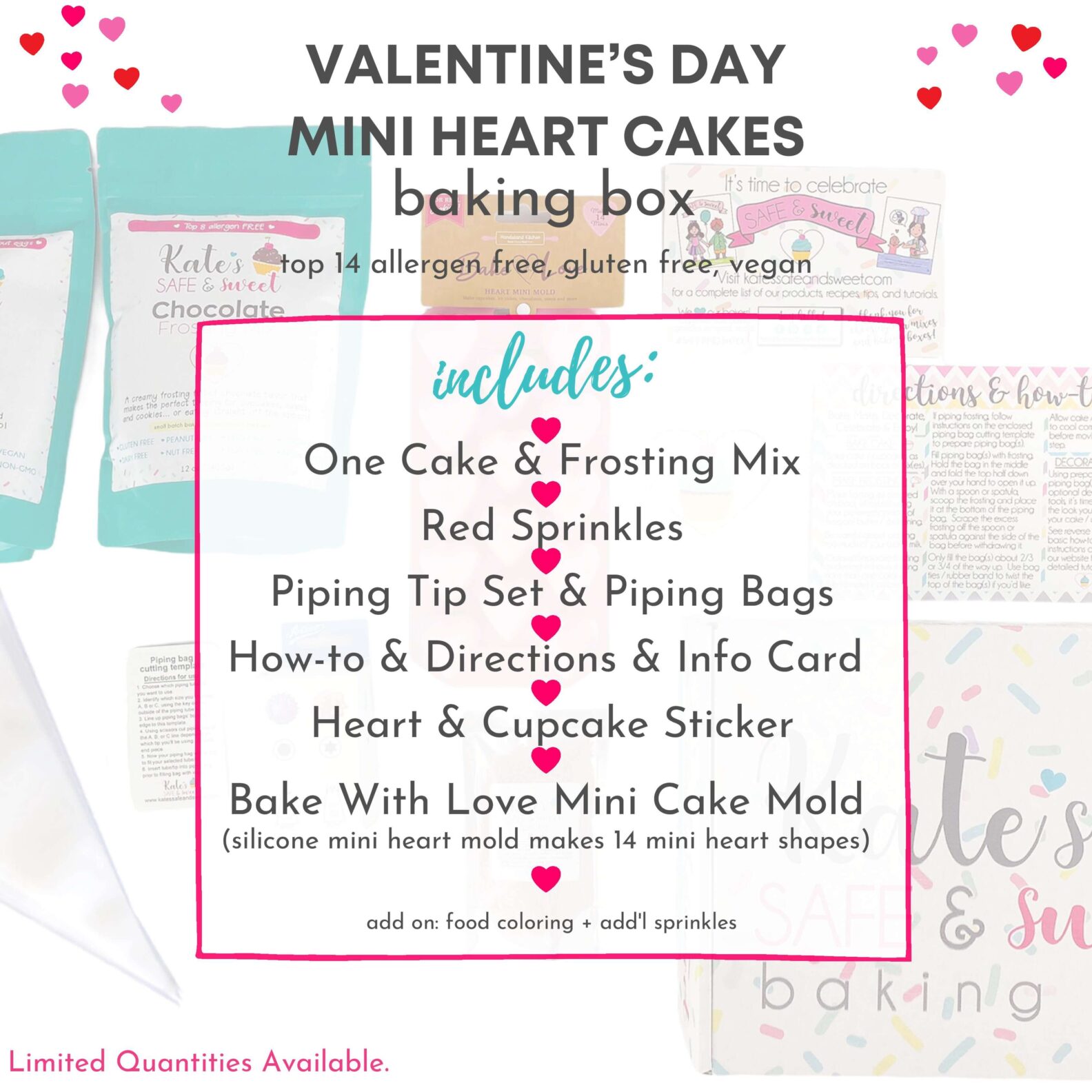 Holiday & Valentines baking boxes Mini Hearts What's Inside (1)