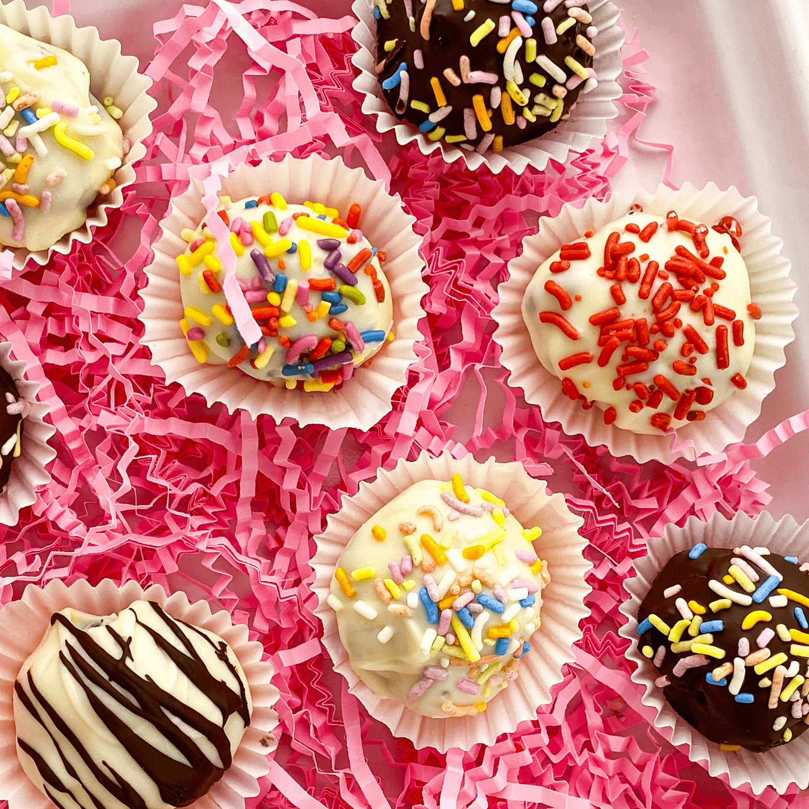 Kate's Safe and Sweet - Brownie Truffles with Sprinkles-