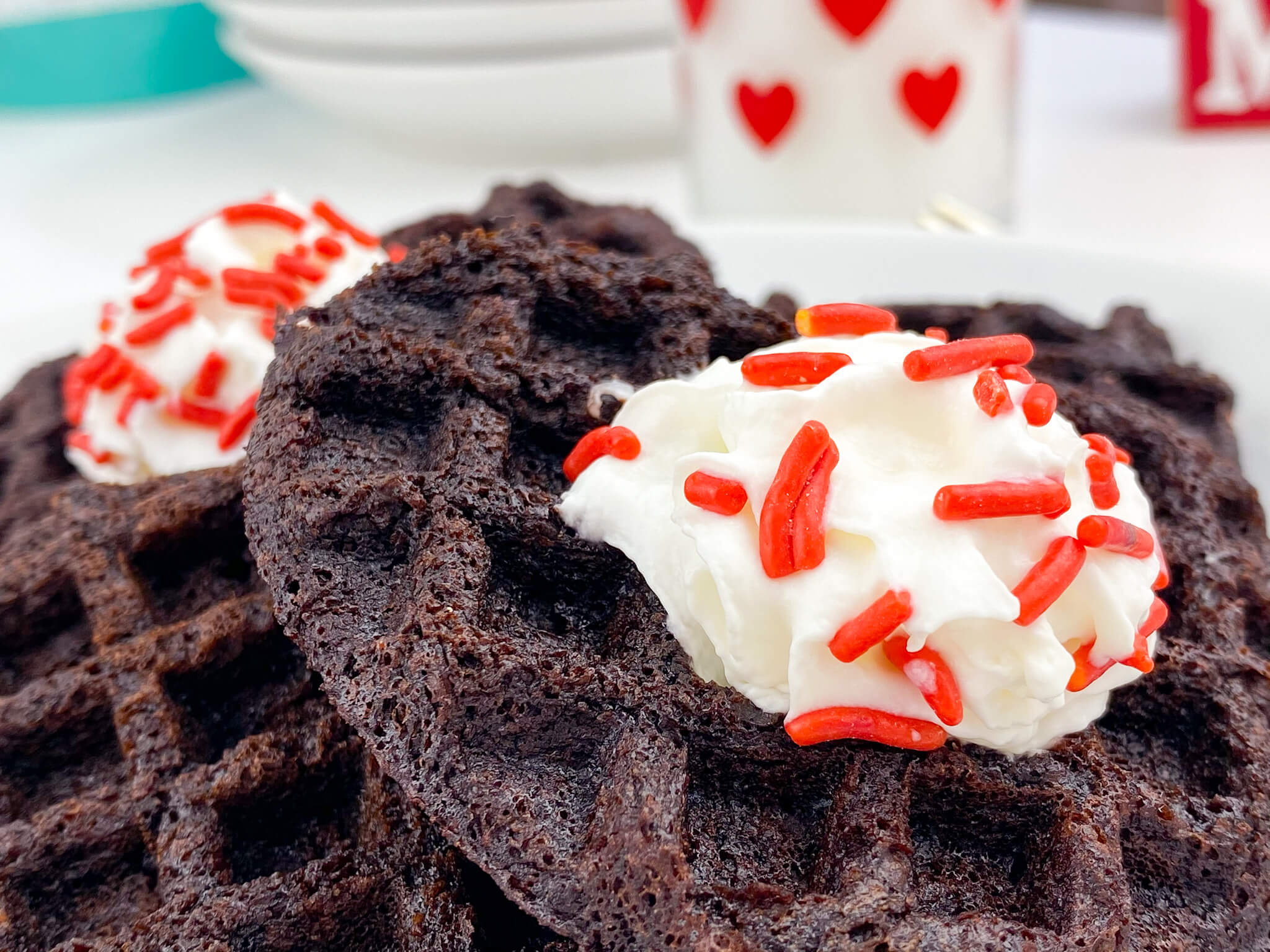 Kate's Safe & Sweet - Brownie Waffles with Cream