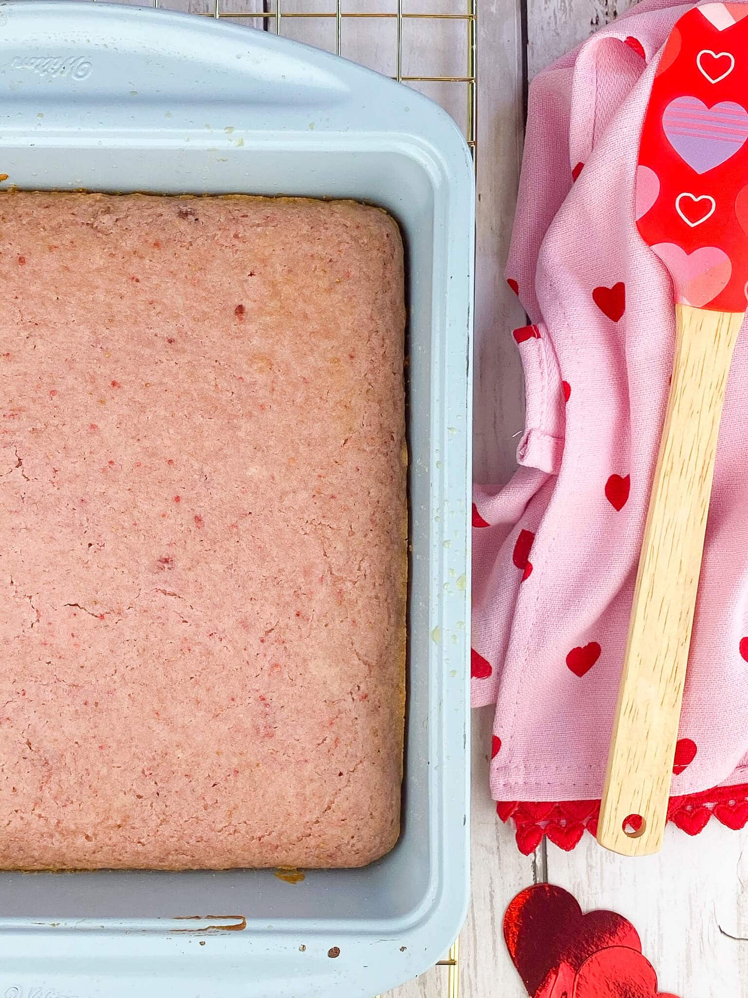 Kate's Safe & Sweet - Strawberry Snack Cake Out of Oven