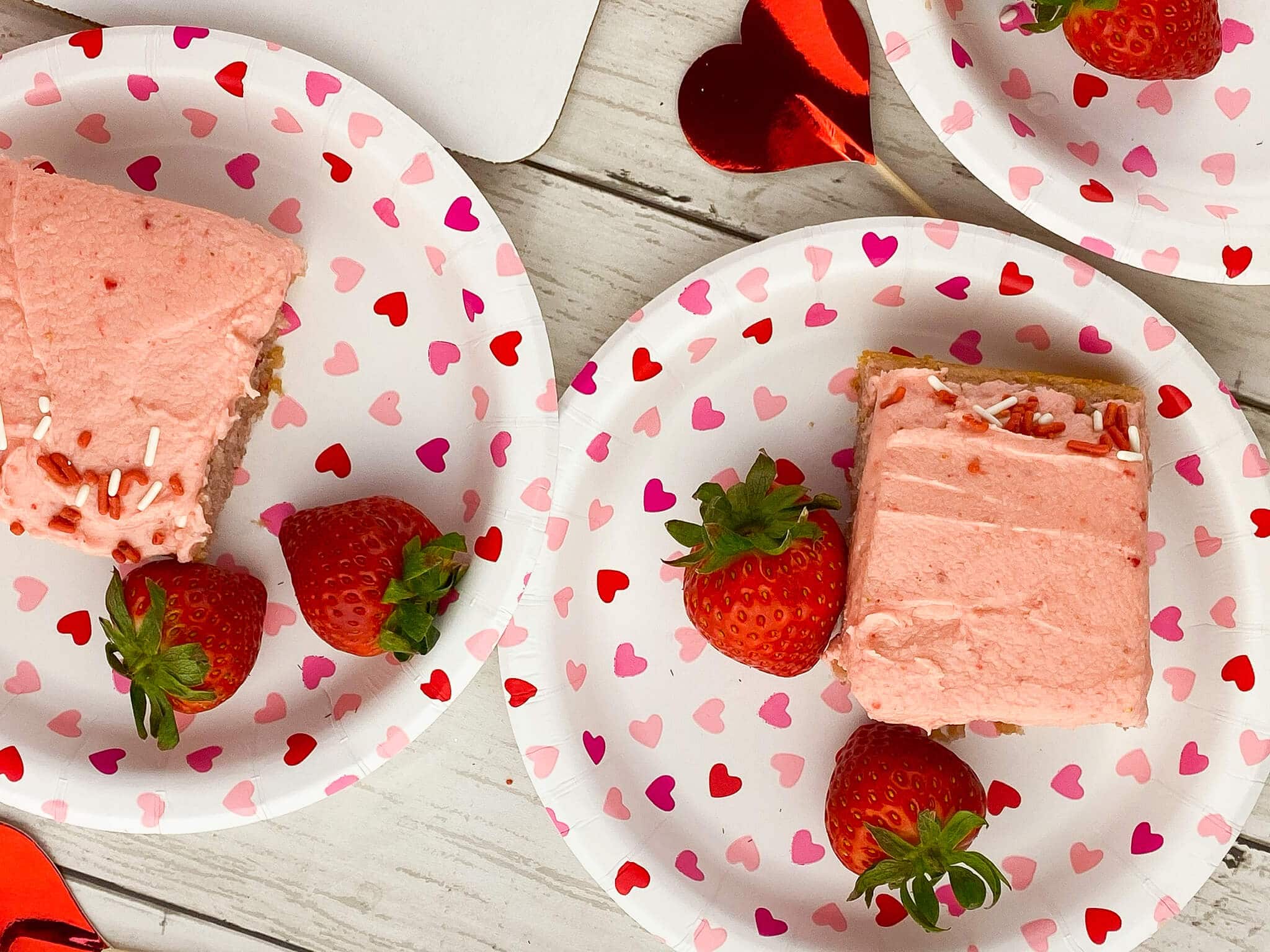 Kate's Safe & Sweet - Strawberry Snack Cake on Plates