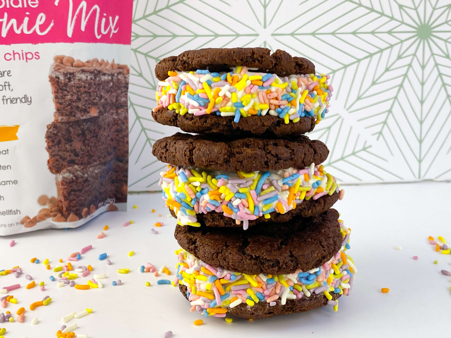 Kate's Safe & Sweet - Brownie Ice Cream Sandwiches Stacked