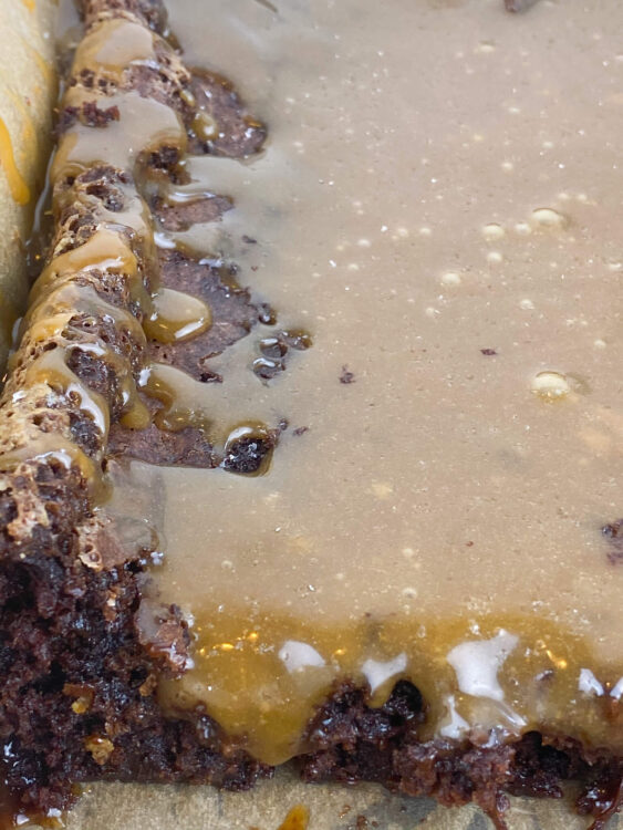 Kate's Safe and Sweet - Caramel Brownies - In Pan