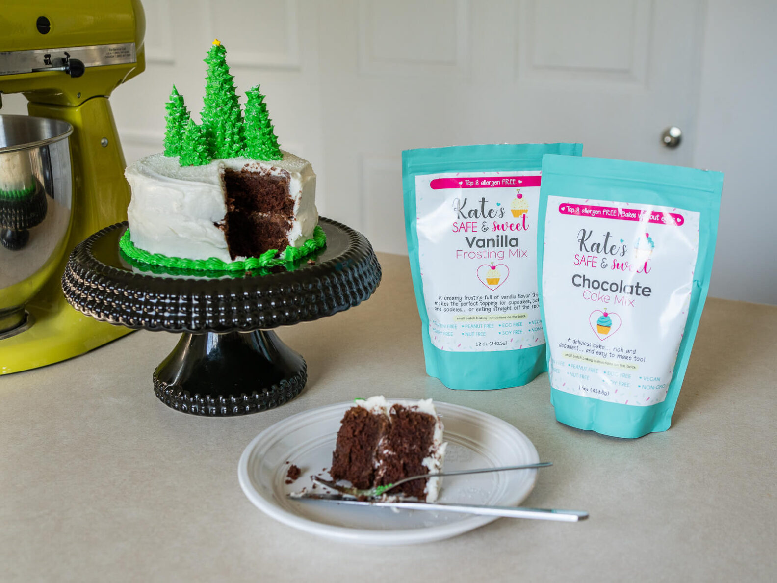 Kate's Safe and Sweet - Christmas Chocolate Cake Cake Slice