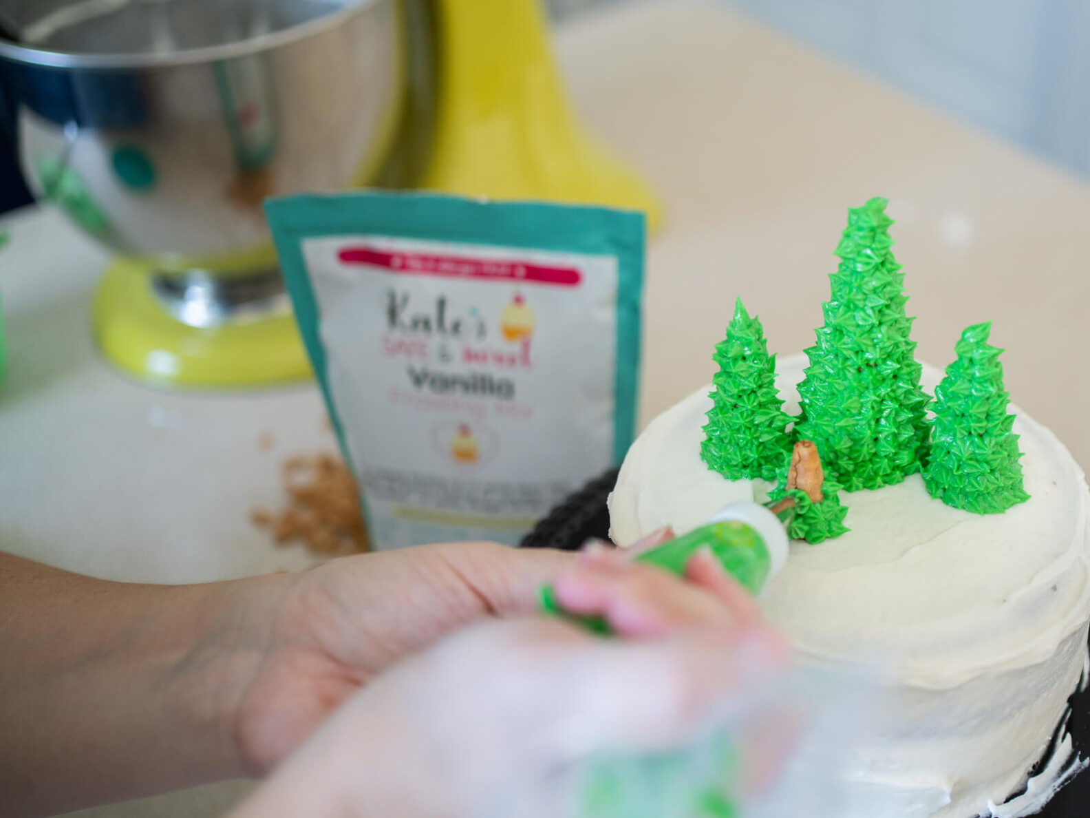 Kate's Safe and Sweet - Christmas Chocolate Cake Piping Tree