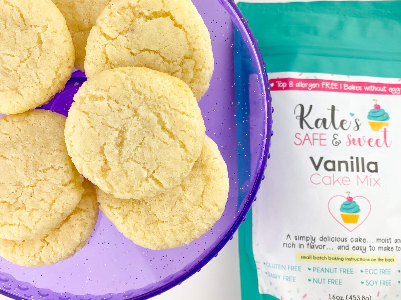 Kate's Safe and Sweet - Drop Sugar Cookies from Top with Mix