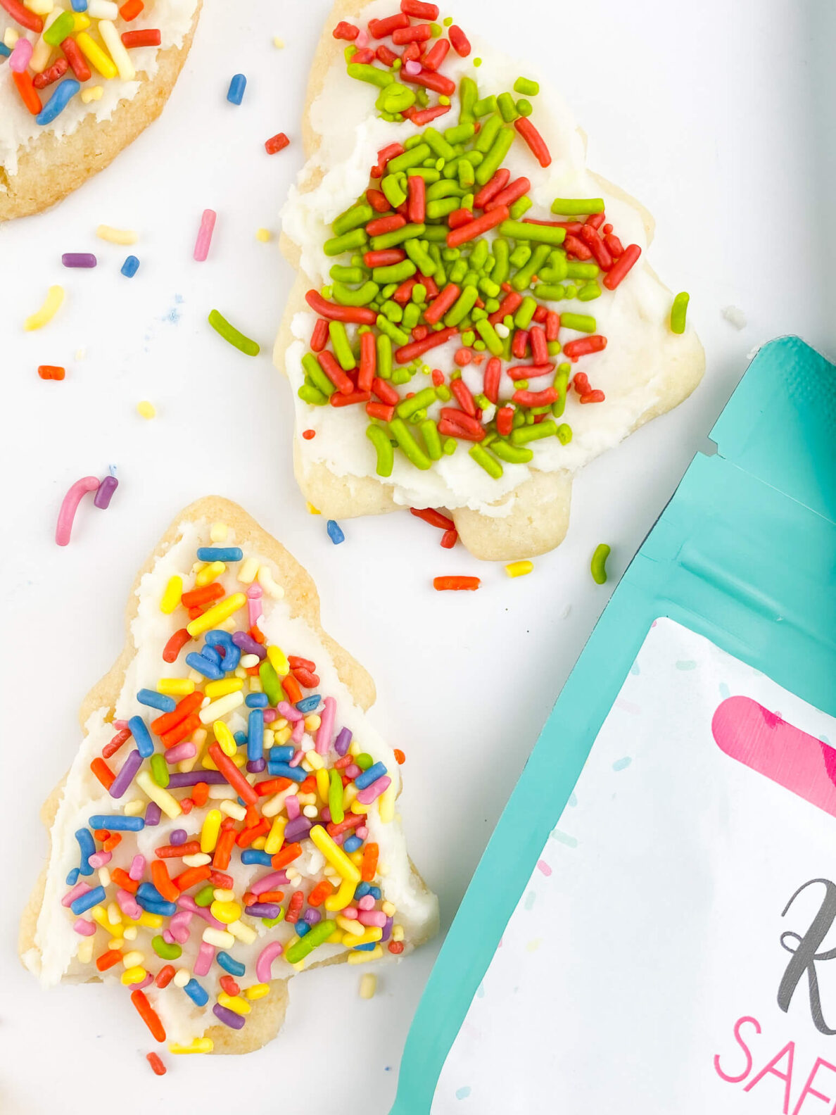 Kate's Safe and Sweet - Frosted Cookies with Sprinkles Christmas