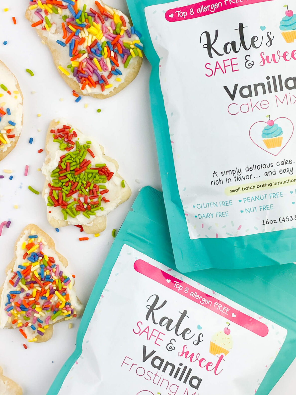 Kate's Safe and Sweet - Frosted Cookies with Sprinkles with Mixes
