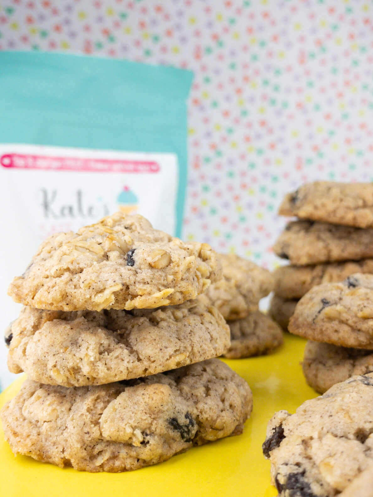 Kate's Safe and Sweet - Oatmeal Raisin Cookies Stacked