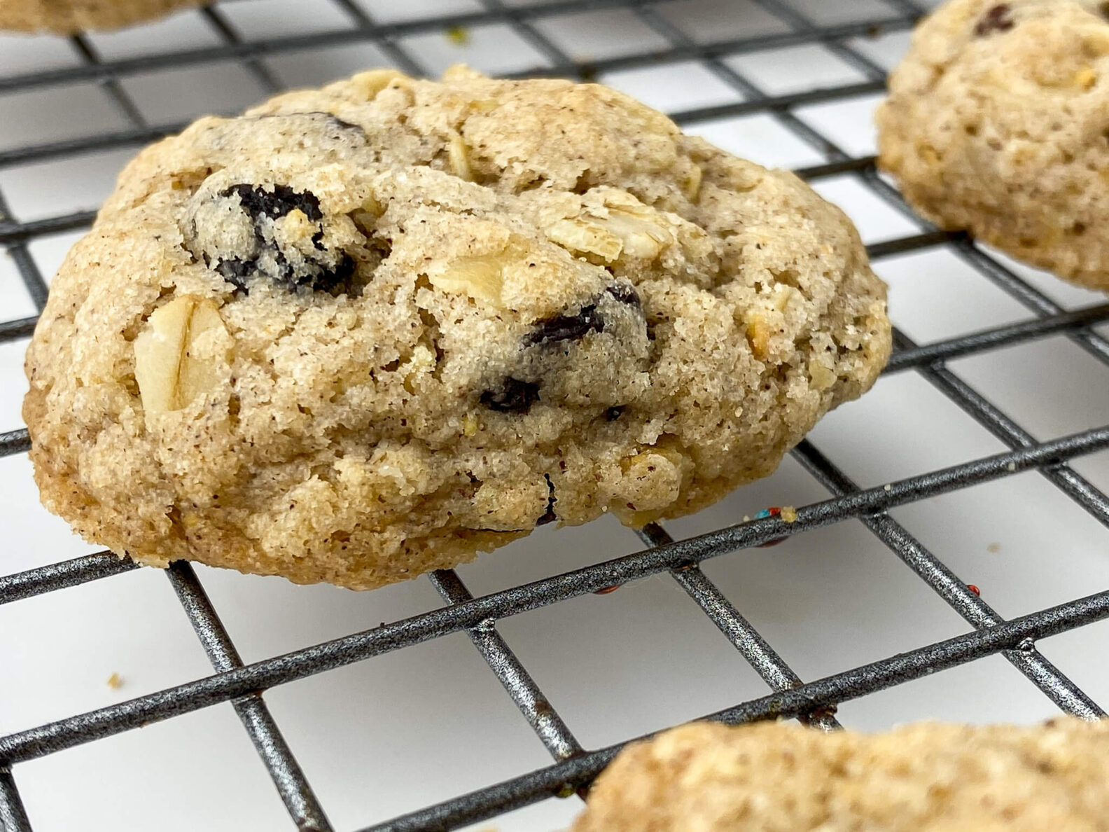 Kate's Safe and Sweet - Oatmeal Raisin Cookies on Tray single