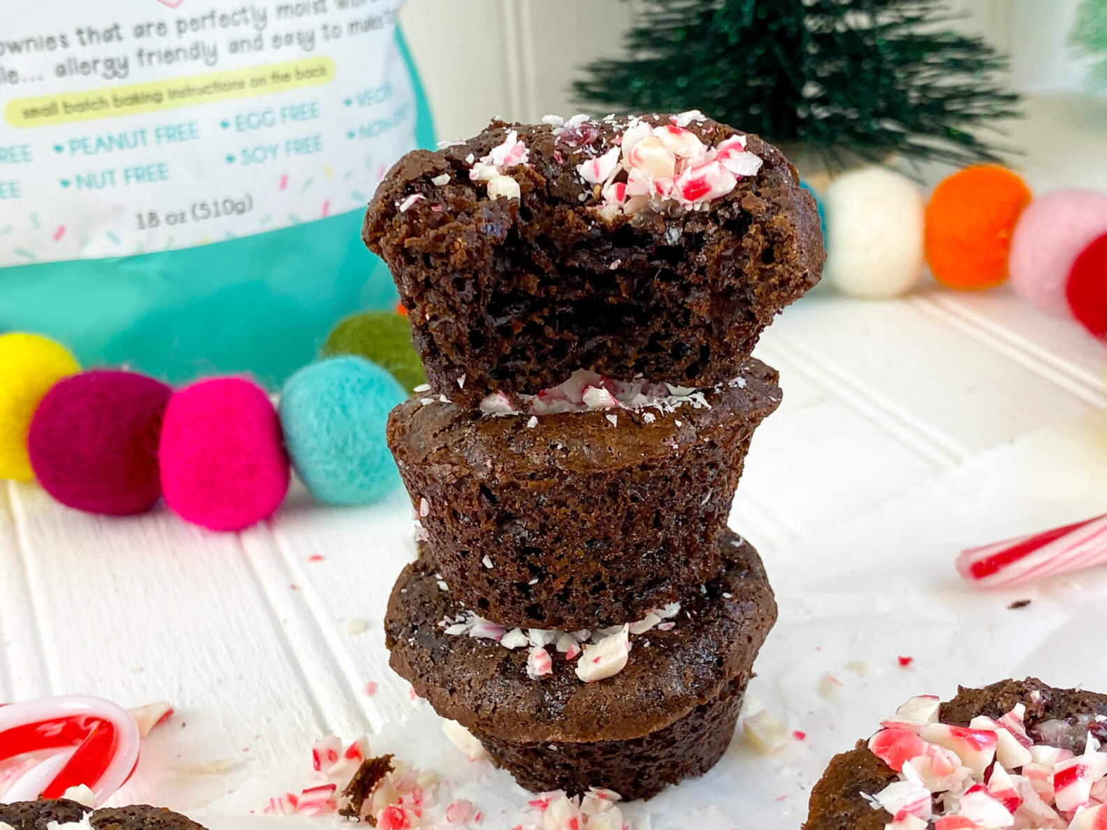 Kate's Safe and Sweet - Peppermint Brownies Minis Bite