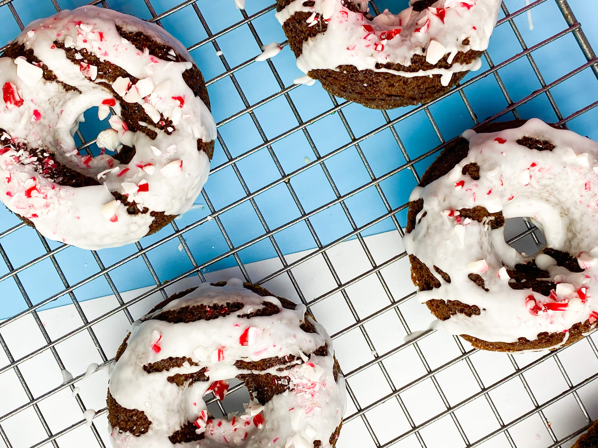 Kate's Safe and Sweet - Peppermint Donuts On Tray Close Up