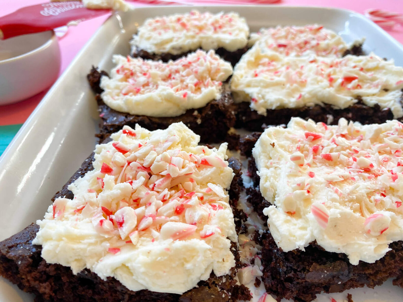 Kate's Safe and Sweet - Peppermint Frosted Brownies Tray Close