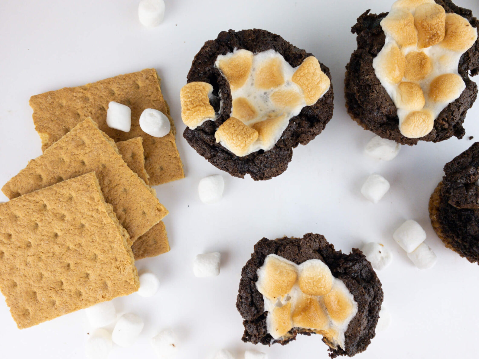 Kate's Safe and Sweet - Smores Brownie Cupcakes Top