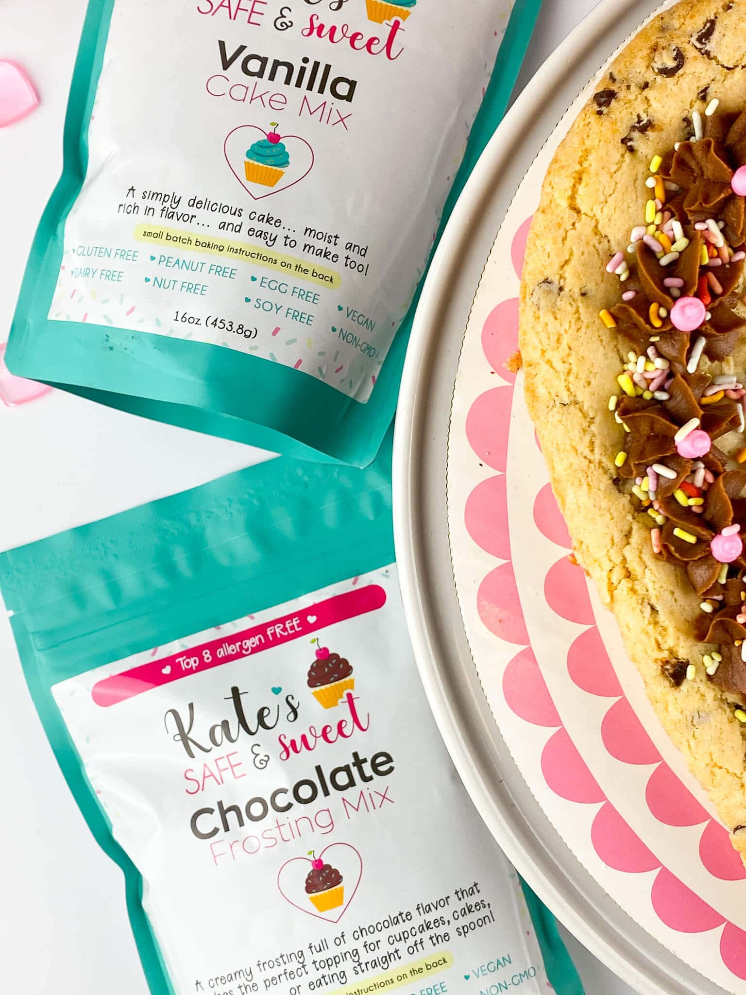 Kate's Safe and Sweet - Heart Shaped Cookie Cake Mix Used