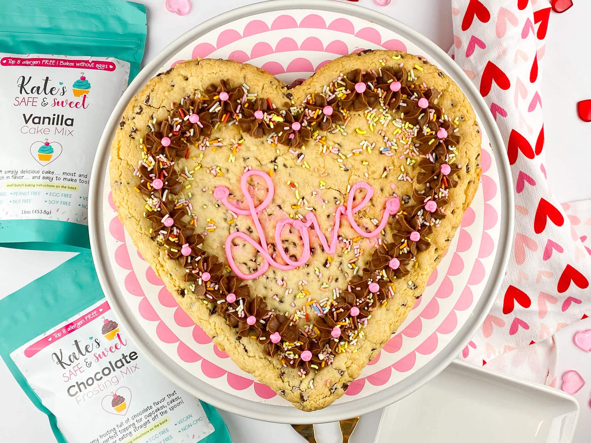 Kate's Safe and Sweet - Heart Shaped Cookie Cake Mixes