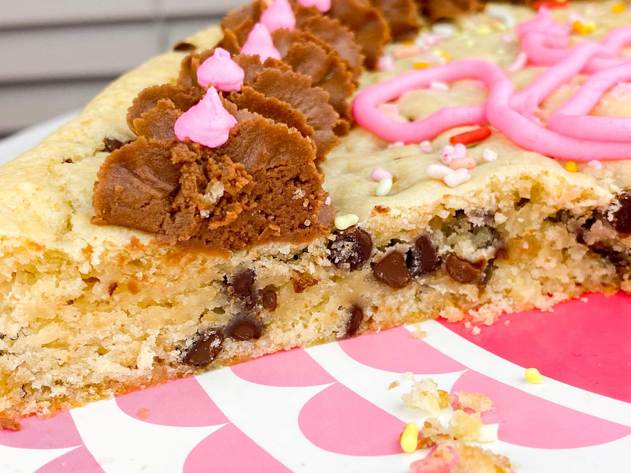 Kate's Safe and Sweet - Heart Shaped Cookie Cake Slice