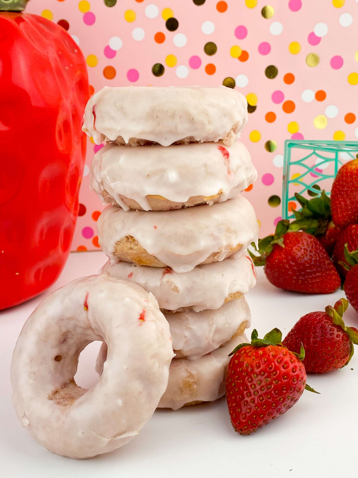 Kate's Safe & Sweet - Strawberry Donuts Stacked