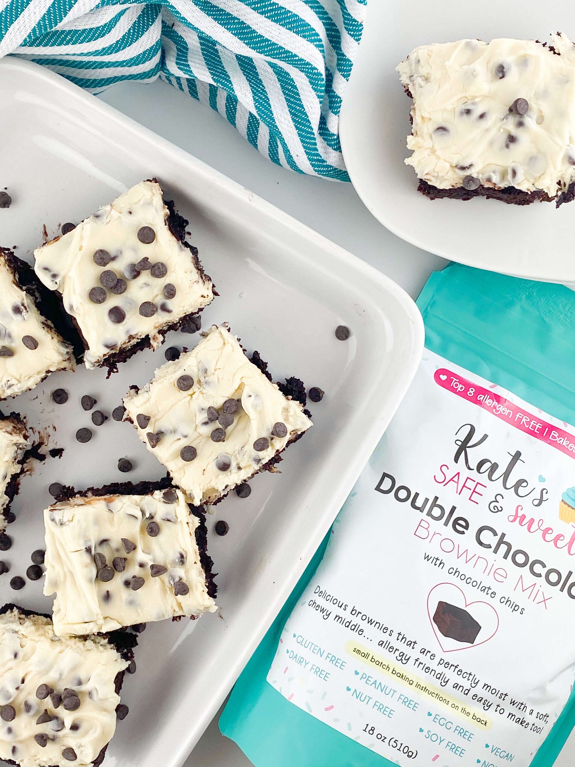 Kate's Safe & Sweet - Cookie Dough Brownies Flat on Tray with Mix