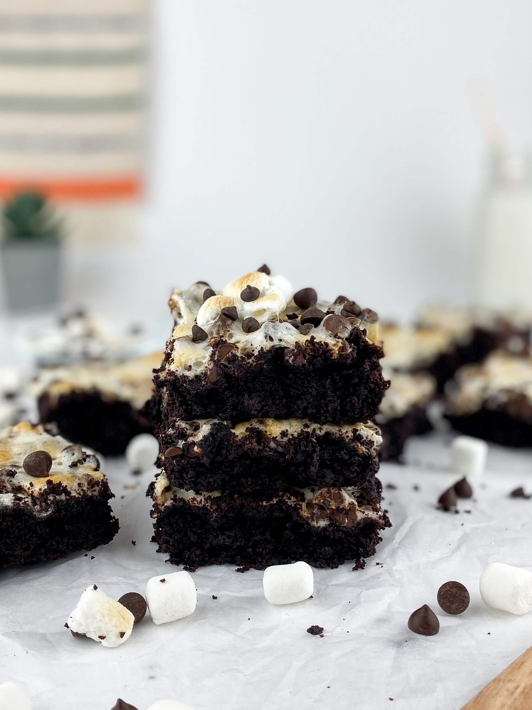 Kate's Safe & Sweet - Rocky Road Brownies Stacked