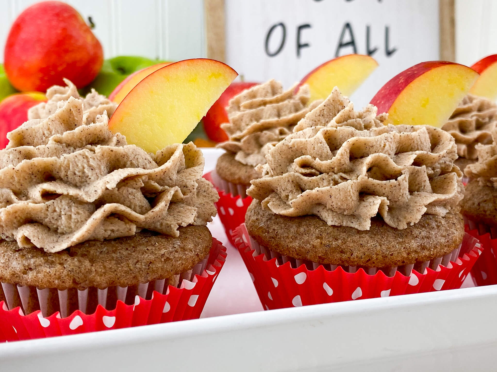 Kate's Safe & Sweet - Apple Pie Cupcakes in Tray