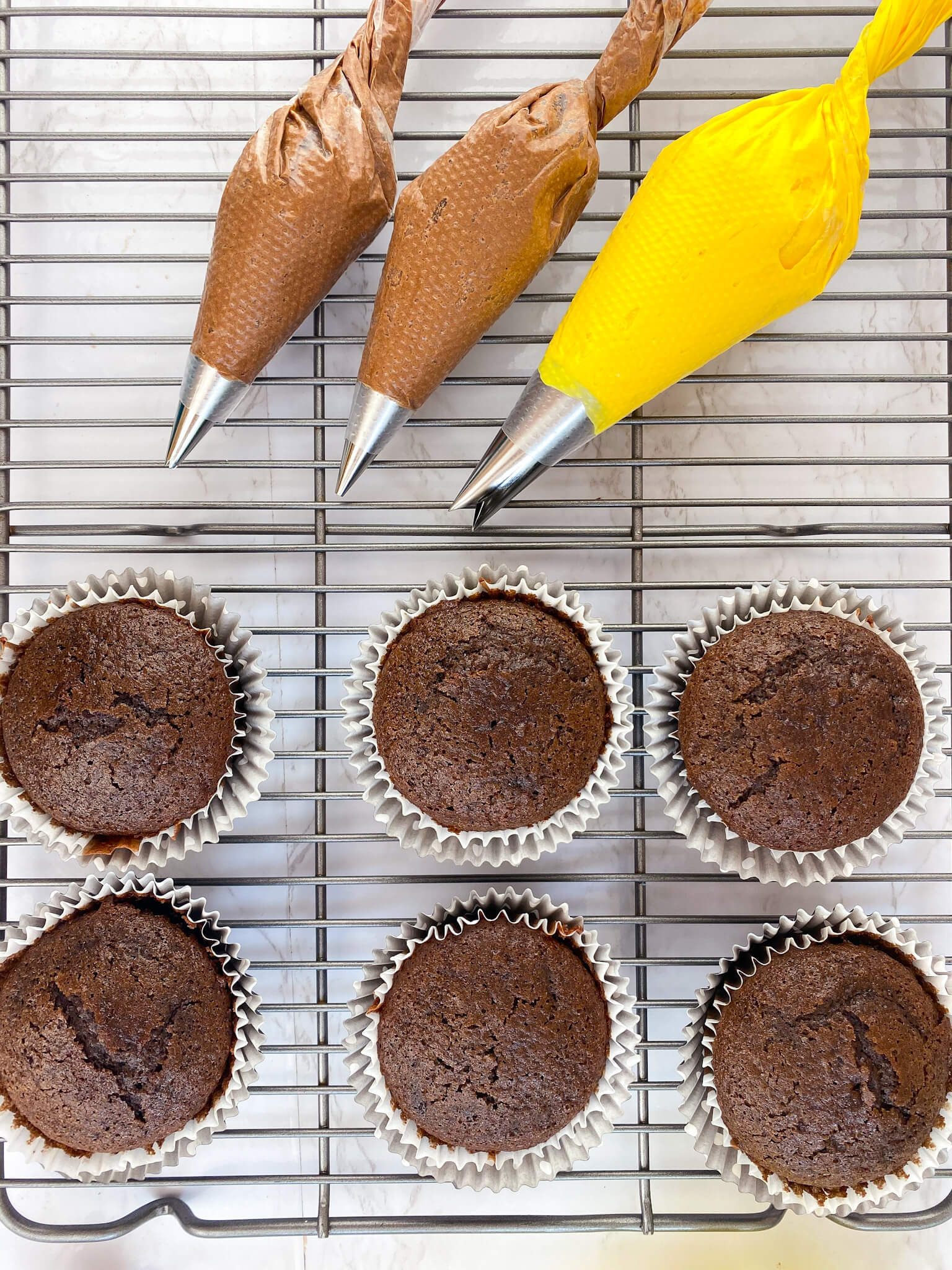 Kate's Safe & Sweet - Cupcakes with Frosting in Piping Bags