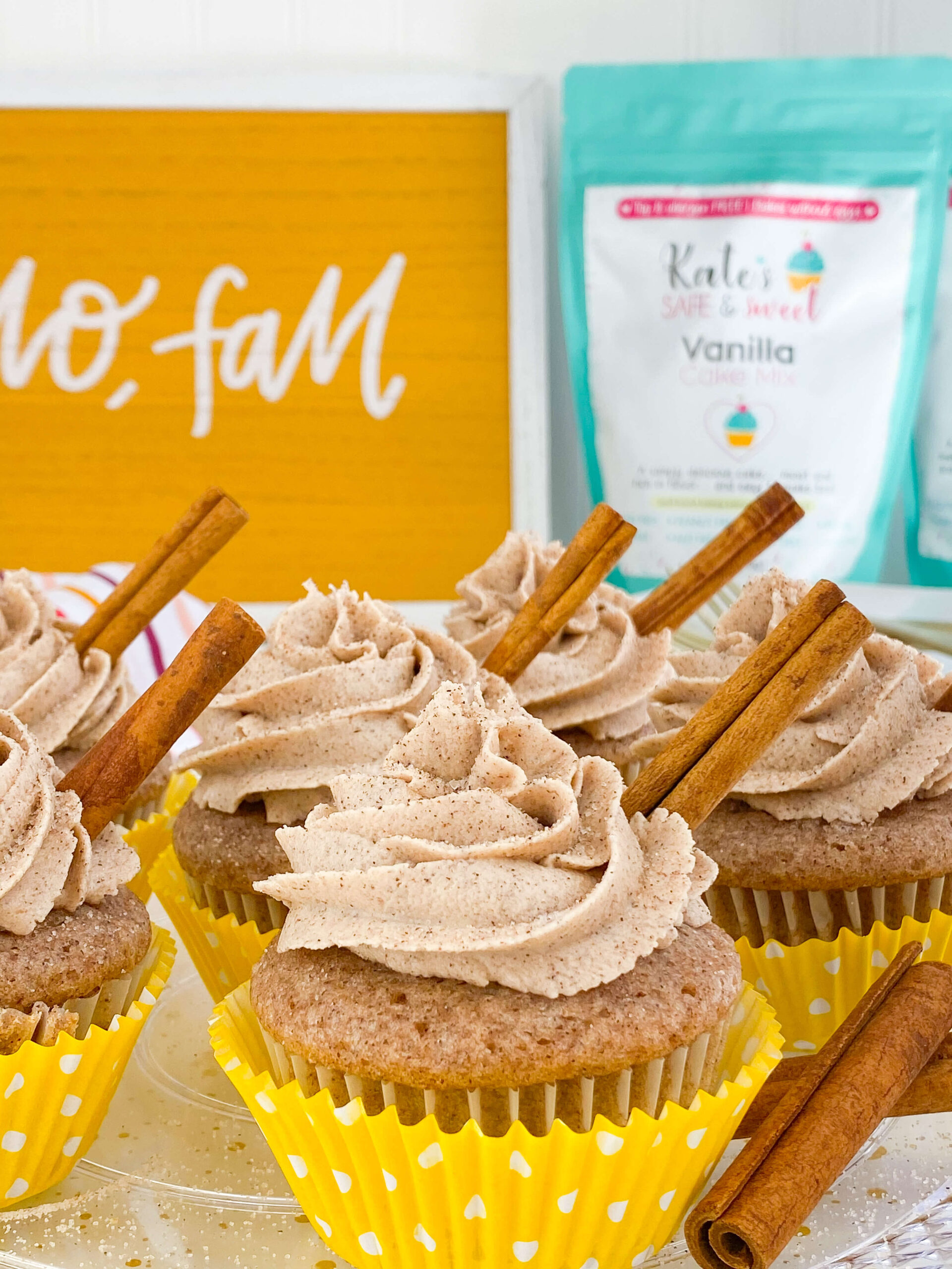 Kate's Safe & Sweet - Snickerdoodle Cupcakes with Mixes