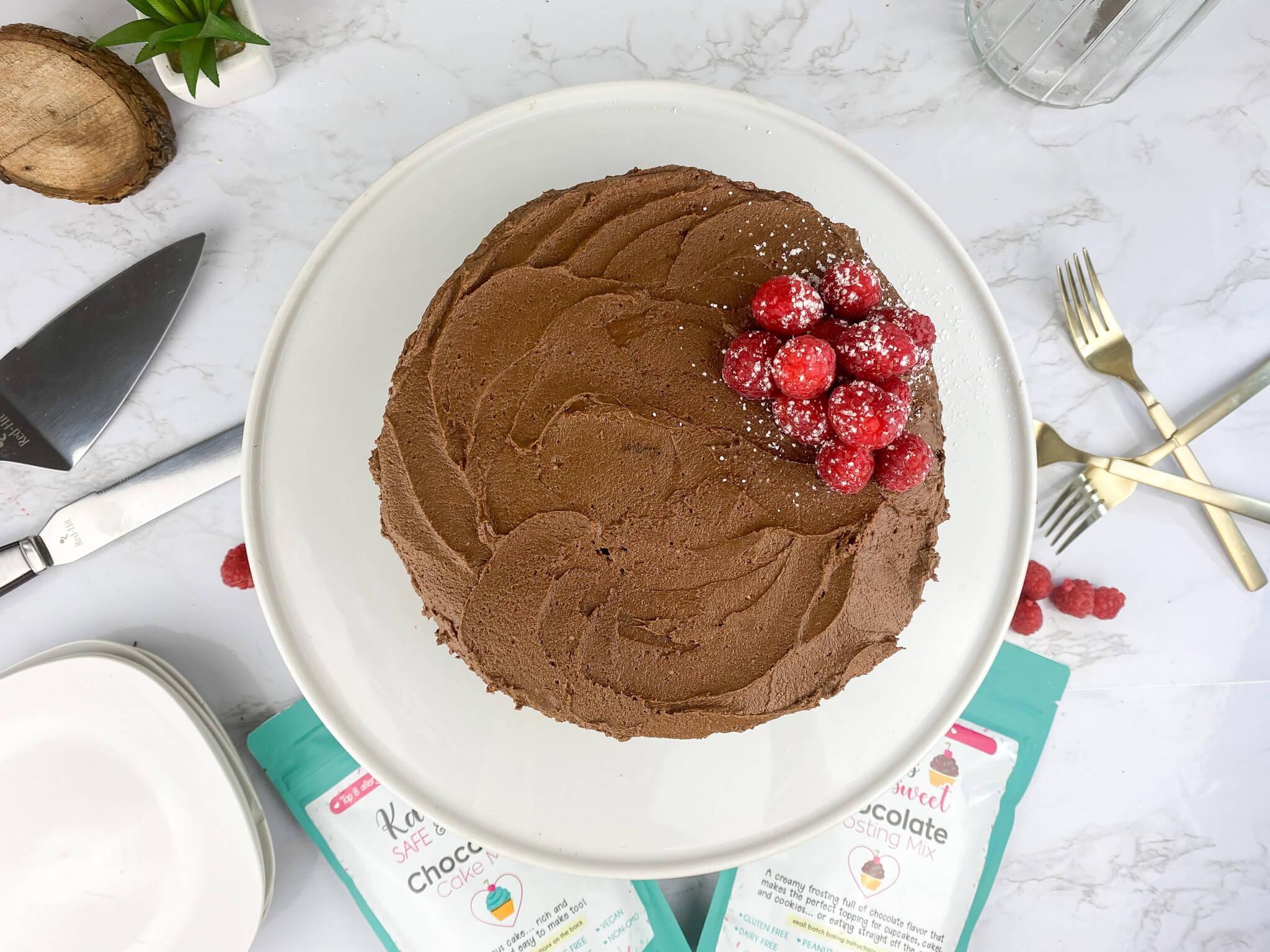 Kate's Safe & Sweet - Chocolate Raspberry Cake Top