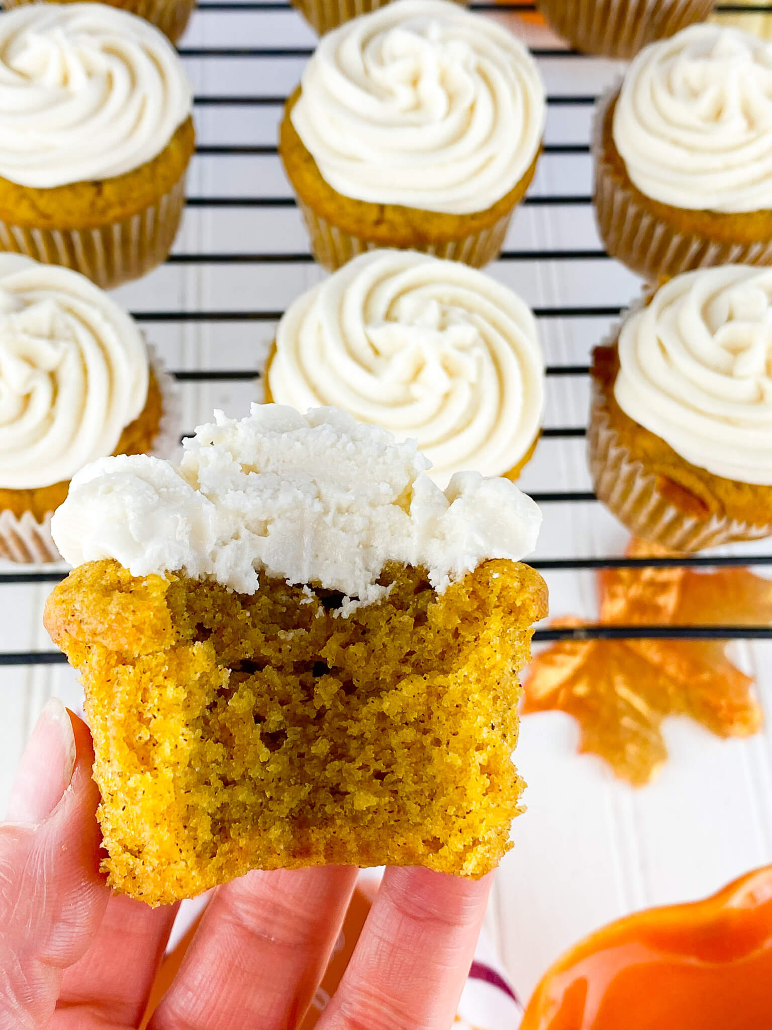 Kate's Safe & Sweet - Pumpkin Cupcake in Hand