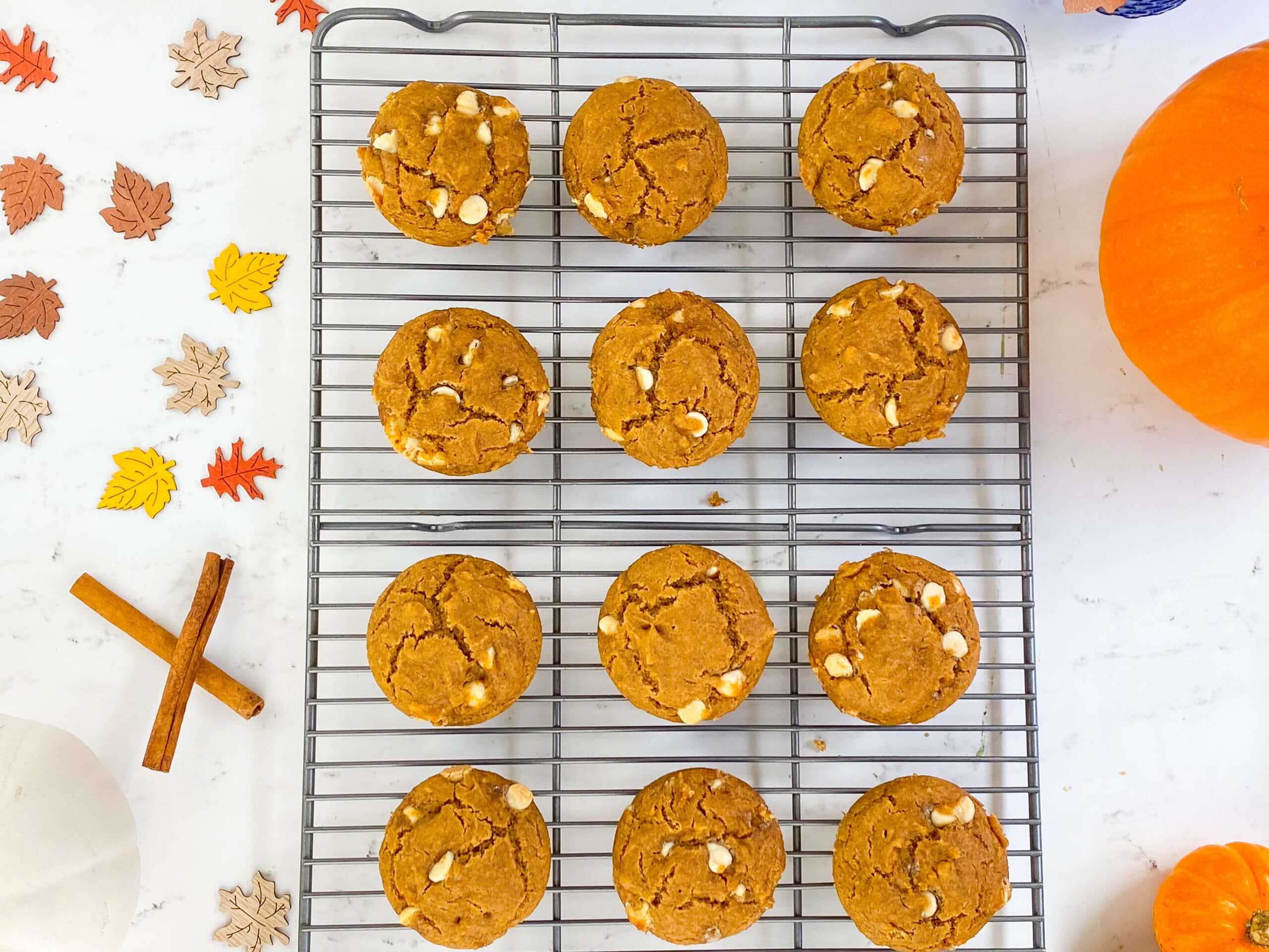 Kate's Safe & Sweet - Pumpkin White Chocolate Chip Muffins - Dozen