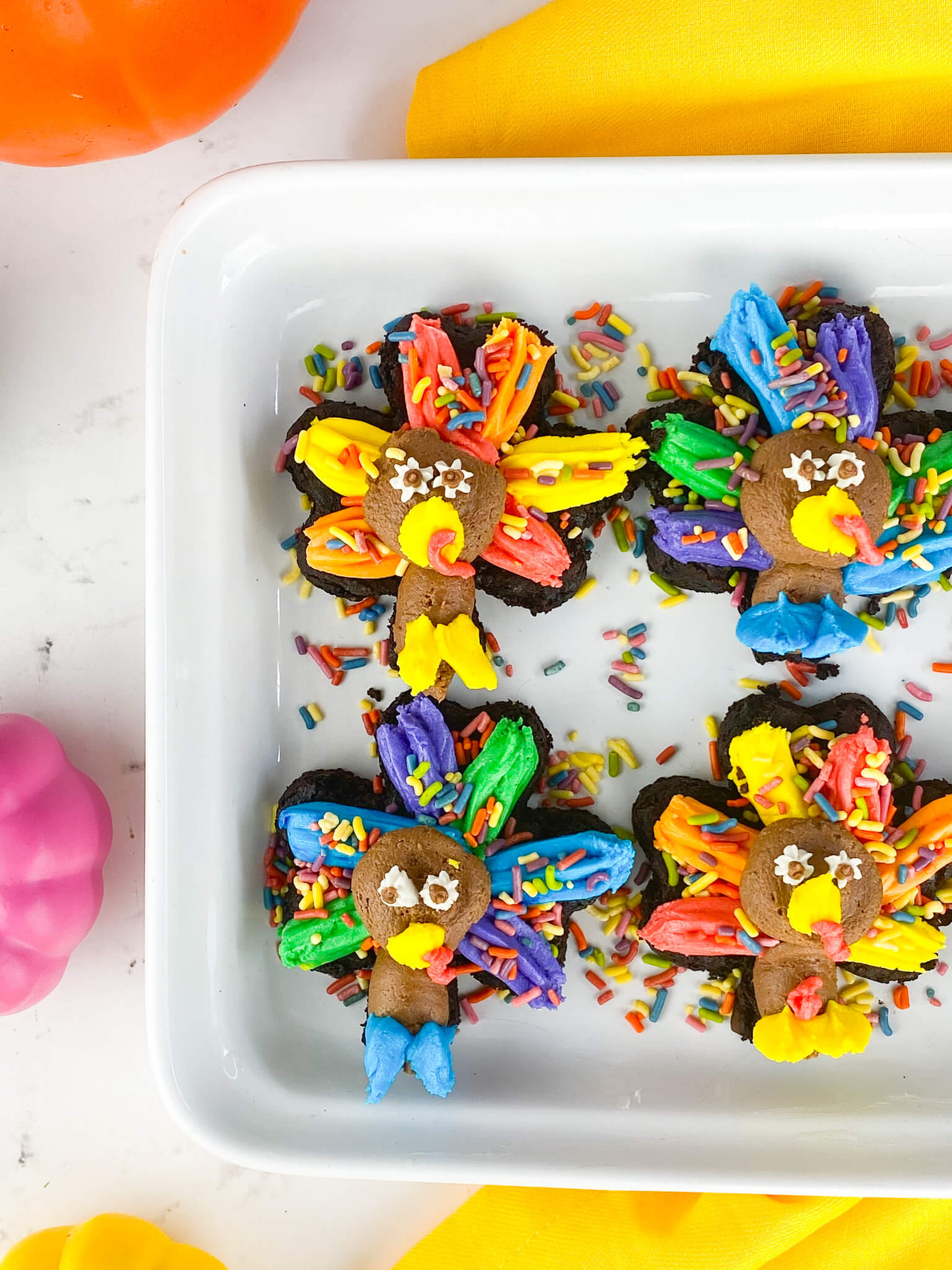 Kate's Safe & Sweet - Turkey Brownies Frosted
