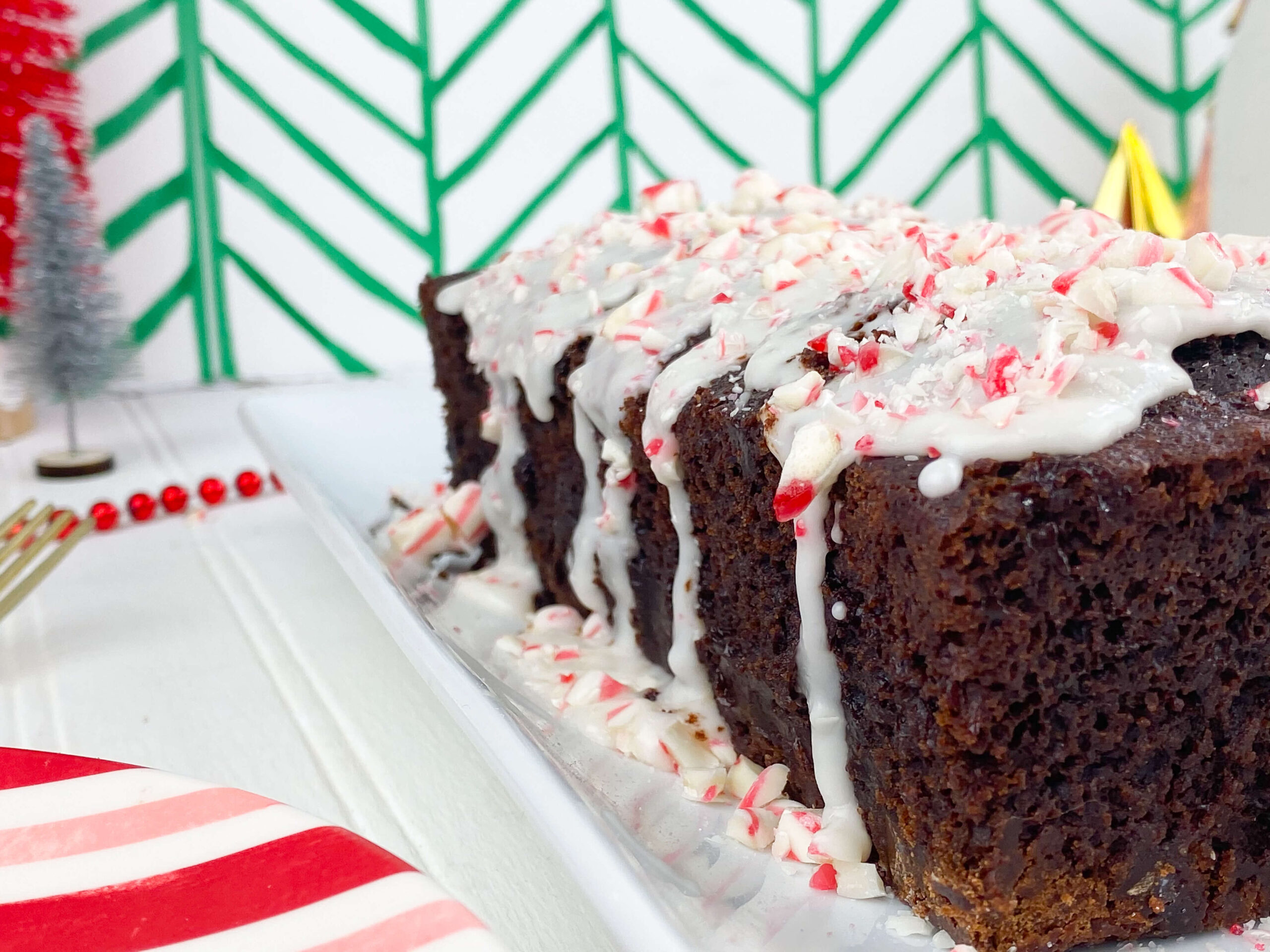 Kate's Safe & Sweet - Chocolate Peppermint Loaf with Drizzle