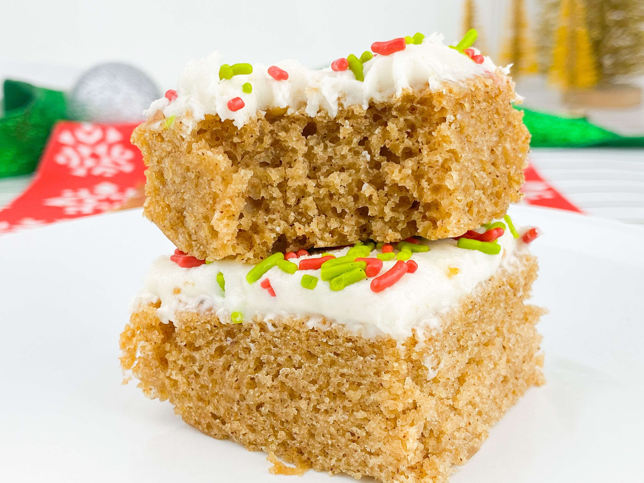 Kate's Safe & Sweet - Gingerbread Snack Cake Stacked