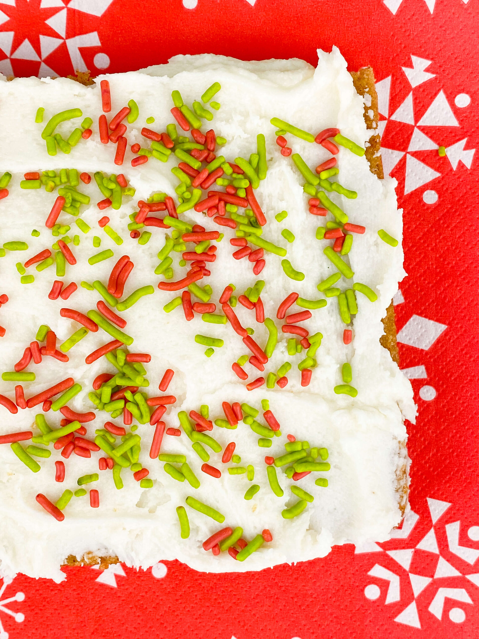 Kate's Safe & Sweet - Gingerbread Snack Cake with Sprinkles